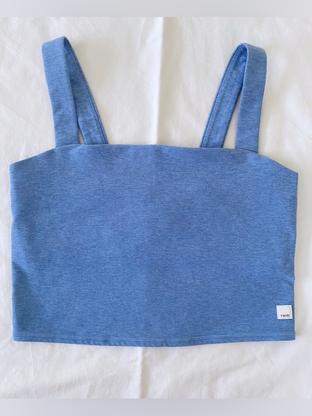 Vuori Elevation Square Neck Tank Top Heather Blue Cropped size L